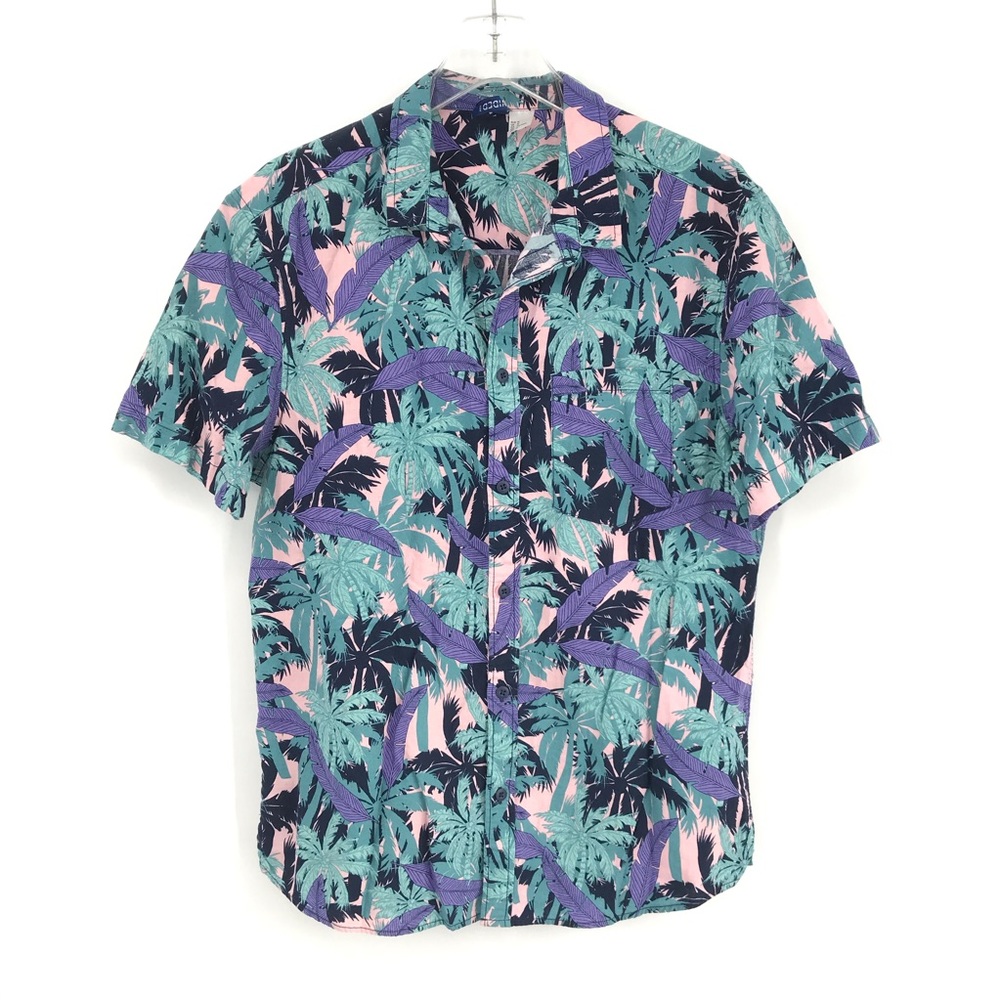 H&M Divided Men's Tropical Floral Tiki Button Down